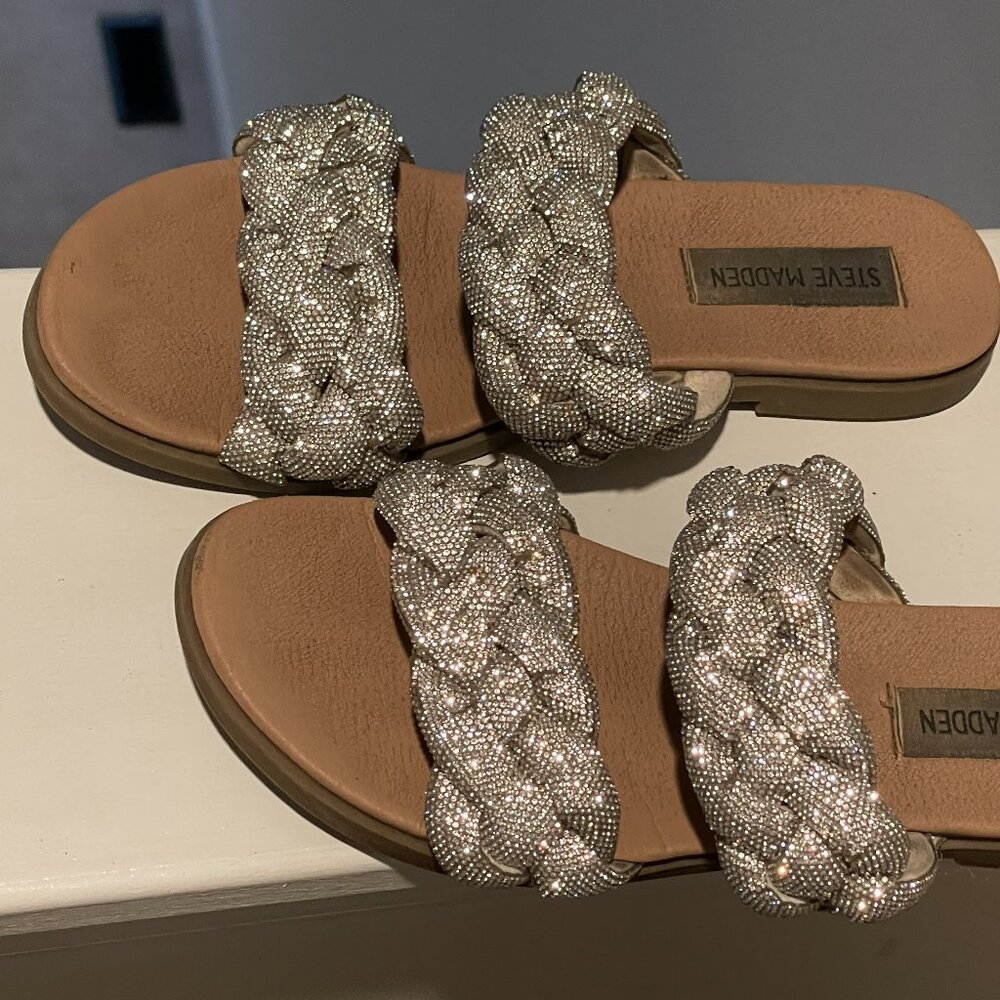 Steve Madden Braided Rhinestone Sandals - Picture 5 of 5